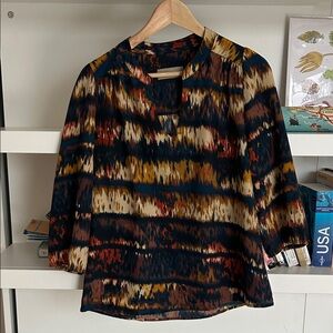 Amour Vert 100% silk Multicolor Patterned Blouse